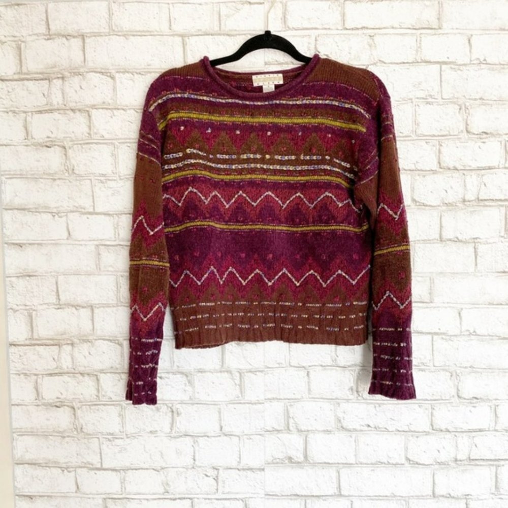 Vintage 90s Sigrid Olsen Sport Cropped Knit Sweater